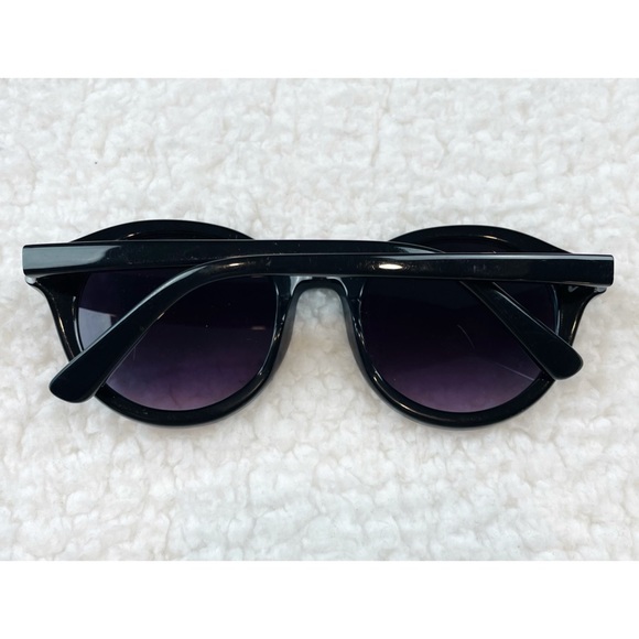 (VTG) Floral Embellished Retro Black Circle Frame Sunglasses - Picture 3 of 13